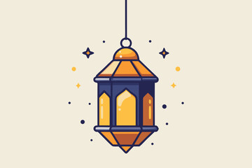 islamic lantern fanous glowing icon