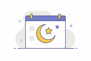 islamic calendar crescent minimalist icon