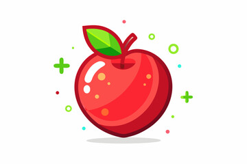 red apple bitten shiny icon