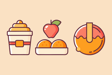 dessert themed icons set
