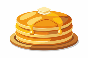 pancakes syrup butter stack