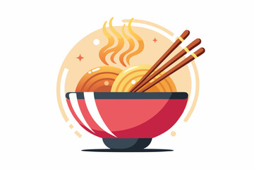 noodles bowl chopsticks steam