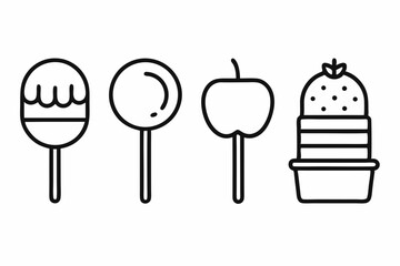 black line dessert icons candy