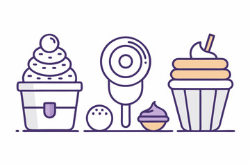 dessert swirl mousse line art