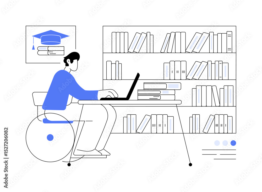 Poster working on thesis or dissertation isolated cartoon vector illustrations.