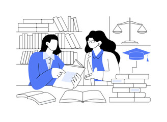 Legal practice isolated cartoon vector illustrations.