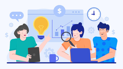 Three people sitting around a table, deep in thought, sharing ideas. Great for business meetings, teamwork concepts, brainstorming sessions.