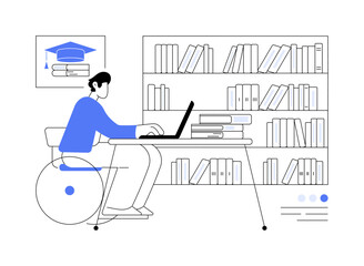 Working on thesis or dissertation isolated cartoon vector illustrations.