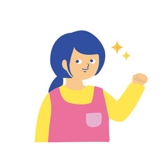 保育士　やる気ポーズ　女性