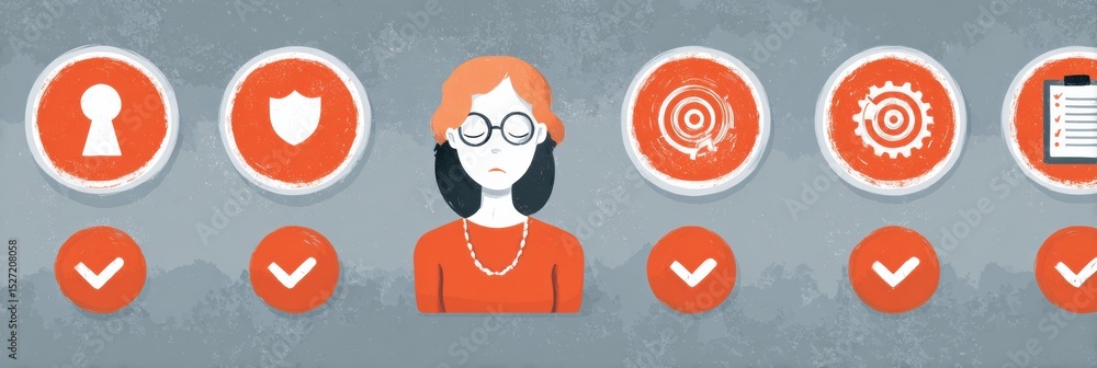 Poster Combat Decision Fatigue With Practical Prevention Strategies and Simple Steps Illustrated by Engaging Icons and Clear Visuals