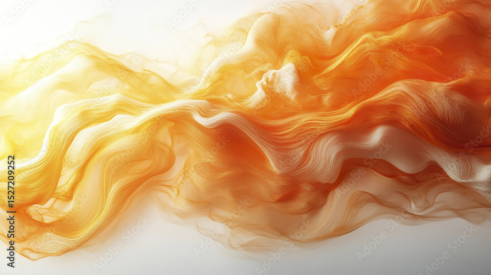 Aufkleber abstract orange and white flowing waves create vibrant and dynamic visual experience