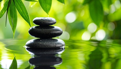 Obraz premium Zen Stones in Tranquil Water: A Serene Escape