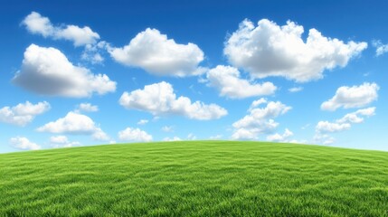 Fototapeta premium Lush green field under a vibrant sky