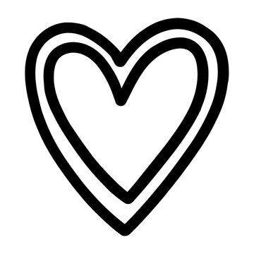 Line drawing of a heart-shaped outline simple design vector