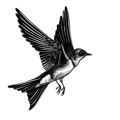 Obraz premium Swallow bird art illustration detailed vector