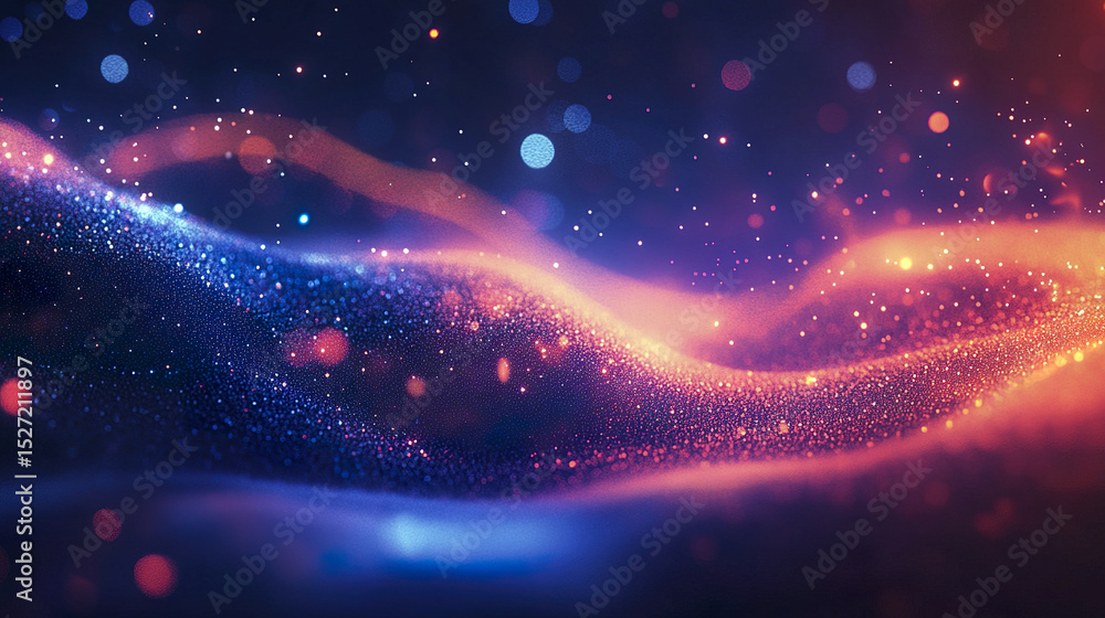 Aufkleber colorful abstract background with glowing particles and waves creating vibrant atmosphere