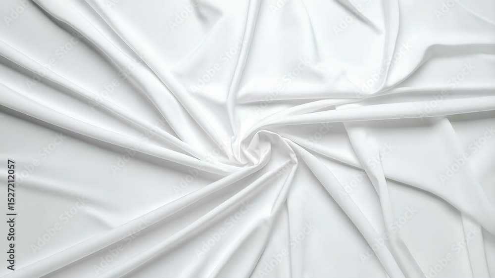 Poster elegant white fabric drapes and folds creating a soft texture effect. clean, bright textile with gen