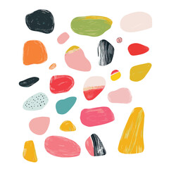 Cat illustration colorful shapes vector