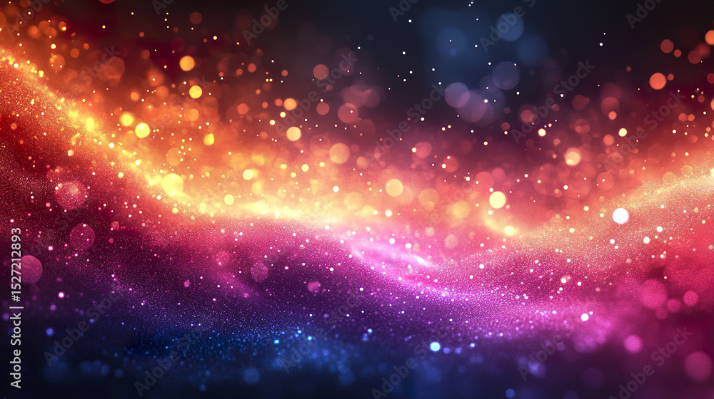 Poster vibrant abstract background with colorful bokeh and sparkling lights creating dreamy atmosphere