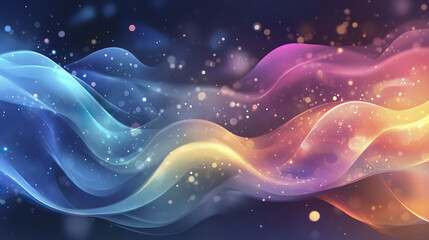 Obraz premium Colorful waves of light create mesmerizing background with dreamy atmosphere