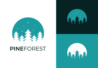 This is a pine forest logo. This logo is suitable for outdoor communities, places to visit, outdoor gear shops and the like.
