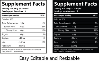Supplement Facts, Nutrition facts, Nutrition label, Supplement label, Supplement, Nutrition