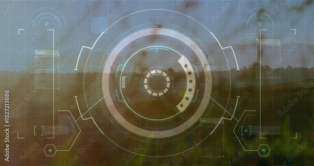 Poster on startup grid overlay appearing, reticle rotating, panels sliding updating for realtime scanning