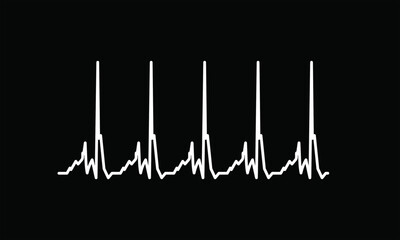 set of icons and symbols ECG - EKG signal, Heart pulse line concept design
