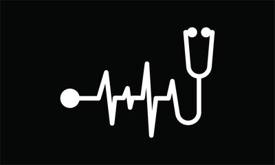 set of icons and symbols ECG - EKG signal, Heart pulse line concept design
