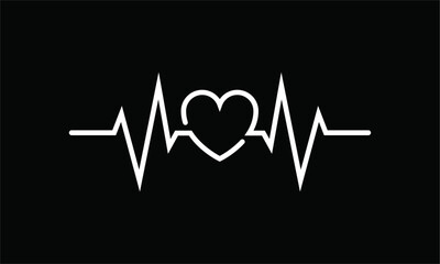 set of icons and symbols ECG - EKG signal, Heart pulse line concept design
