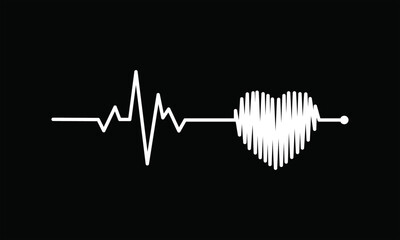set of icons and symbols ECG - EKG signal, Heart pulse line concept design
