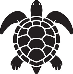 Obraz premium Turtle Black Silhouette Vector, Sea Animal Clipart & Ocean Wildlife Design