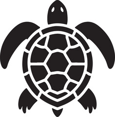 Obraz premium Turtle Black Silhouette Vector, Sea Animal Clipart & Ocean Wildlife Design