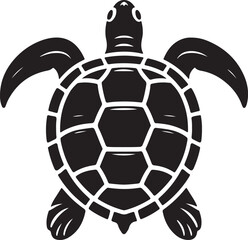 Obraz premium Turtle Black Silhouette Vector, Sea Animal Clipart & Ocean Wildlife Design
