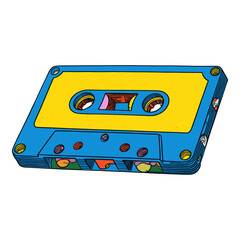 Music tape illustration cassette colorful vector