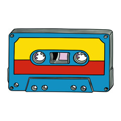Obraz premium Music tape illustration cassette colorful vector
