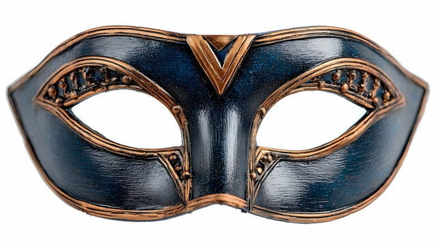Elegant blue and gold masquerade mask, perfect for themed events and festivals, highlighting artistry and mystery.