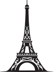 Tower Black Silhouette Vector, Architectural Clipart & Urban Landmark Design