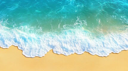 Serene Ocean Waves Gently Lapping on Soft Sandy Beach Shoreline