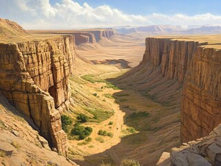 Stunning Desert Canyon Landscape with Dramatic Rock Formations