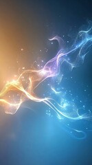 Vibrant Abstract Flowing Light in Orange and Blue Backgrounds