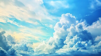 Beautiful Blue Sky with Fluffy White Clouds During Daytime