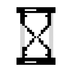 Fototapeta premium Logo of an hourglass minimalist design pixel vector