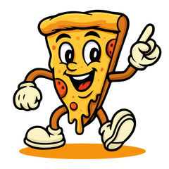 Pizza Character Vector Art, Icons