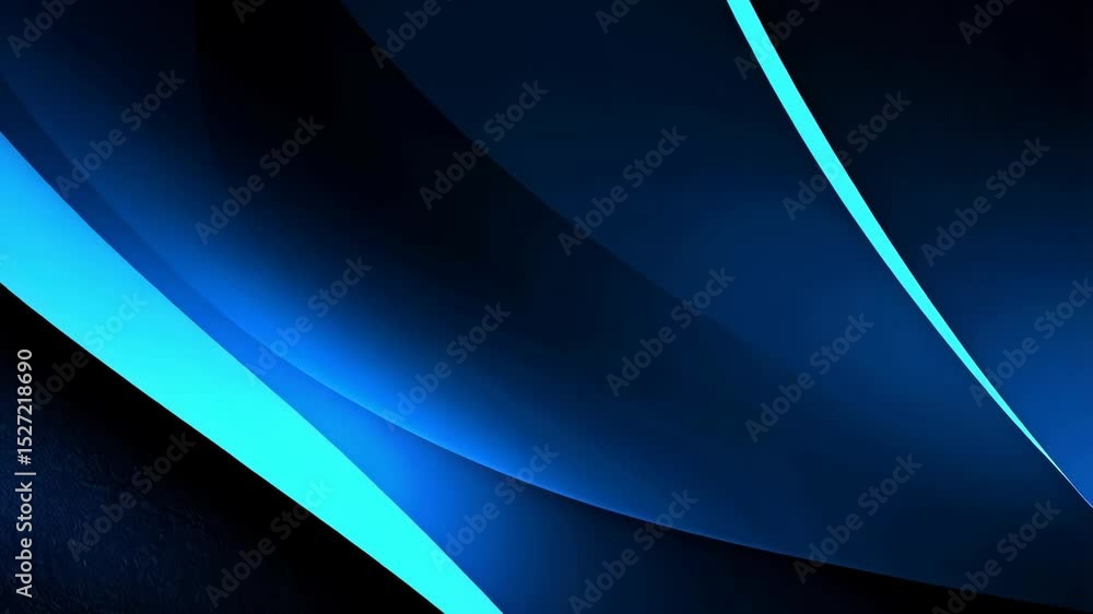 Poster elegant deep blue background animation with abstract curved layers and glowing edges for technology 