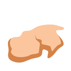 Organic-shaped flat desert rock with smooth flowing contours, perfect for minimal design projects or natural landscape illustrations.