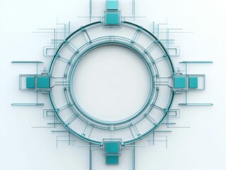 Futuristic Geometric Design with Circular Shapes and Abstract Lines