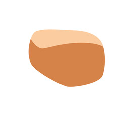Flat design of a rounded desert rock with soft highlights, perfect for terrain illustration, outdoor scenes, or geology-themed visuals.
