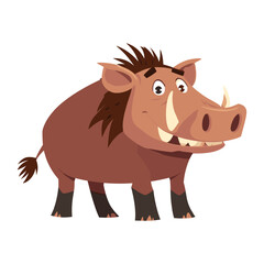 Fototapeta premium Vector illustration of Warthog wildlife warthog cartoon vector