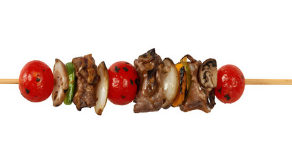 Shashlik isolated on transparent background. Generated with AI

